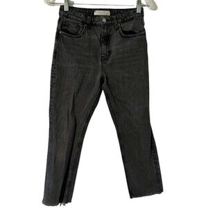 TopShop Gray Cropped Straight Leg Jeans